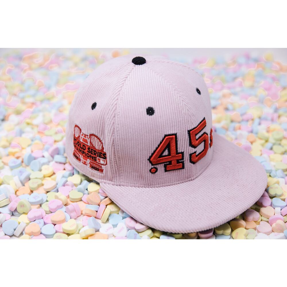 Houston Astros "Pink Corduroy" Double‎ Trophy Fitted Hat Size 7 3/8